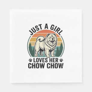 Chow Chow Hundeshirt Vintage Mädchen Hunde Liebhab Serviette