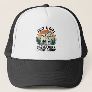 Chow Chow Hundeshirt Vintage Mädchen Hunde Liebhab Truckerkappe
