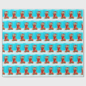 Chow Chow im Schnee mit Weihnachtsgeschenke Geschenkpapier (Flach)