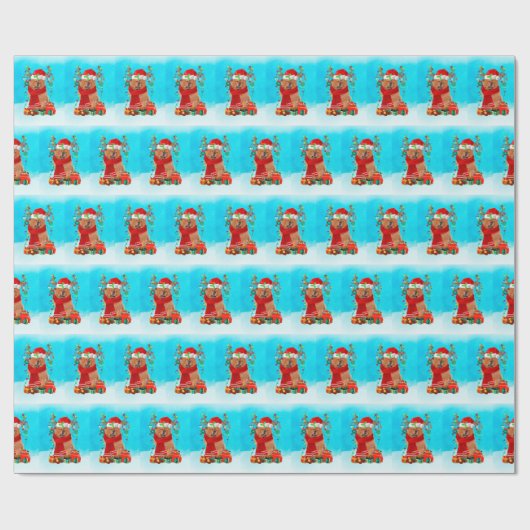 Chow Chow im Schnee mit Weihnachtsgeschenke Geschenkpapier (Flach)