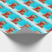Chow Chow im Schnee mit Weihnachtsgeschenke Geschenkpapier (Ecke)