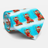 Chow Chow im Schnee mit Weihnachtsgeschenke Krawatte (Gerollt)