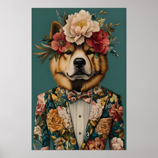 Chow Chow In Suit Poster, Chow Chow Portrait, Chow Poster (Vorne)