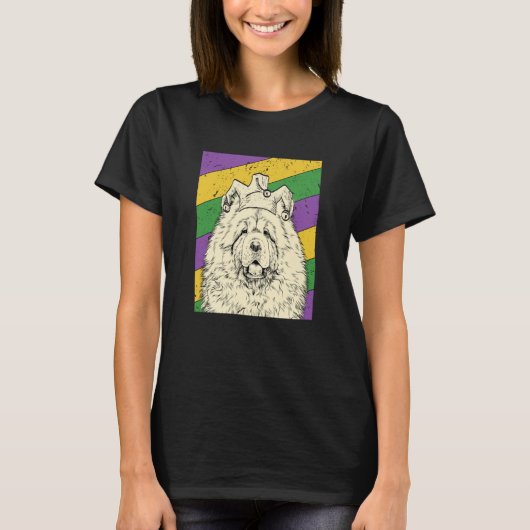 Chow Chow Jester Mardi Gras Dog Mom or Dad T-Shirt (Vorderseite)