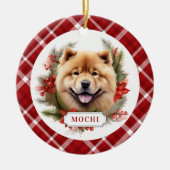 Chow Chow Keramik Circle Ornament (Vorne)