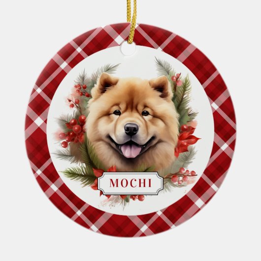 Chow Chow Keramik Circle Ornament (Vorne)