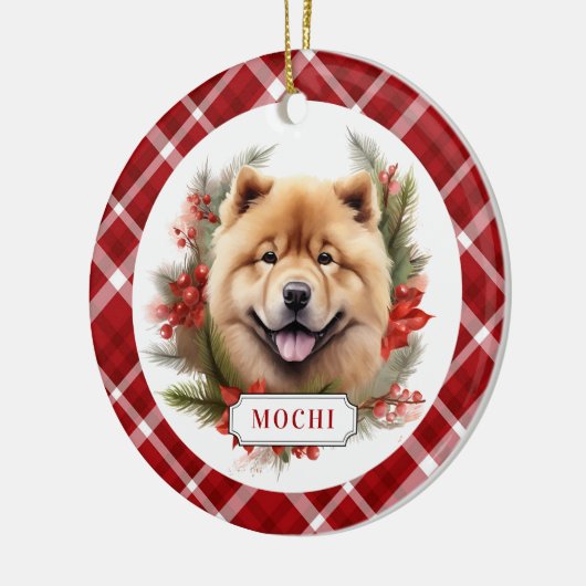 Chow Chow Keramik Circle Ornament (Links)