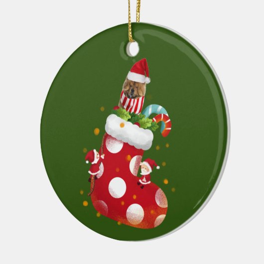 Chow Chow Keramik Ornament (Links)