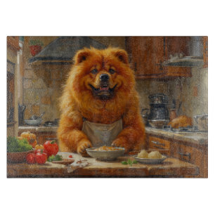 Chow Chow Kocht in der Küche Schneidebrett