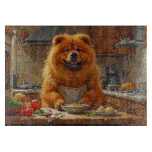 Chow Chow Kocht in der Küche Schneidebrett (Vorderseite)