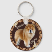 Chow Chow Leopard mit Pawprint Schlüsselanhänger (Vorderseite)