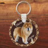 Chow Chow Leopard mit Pawprint Schlüsselanhänger (Vorderseite)
