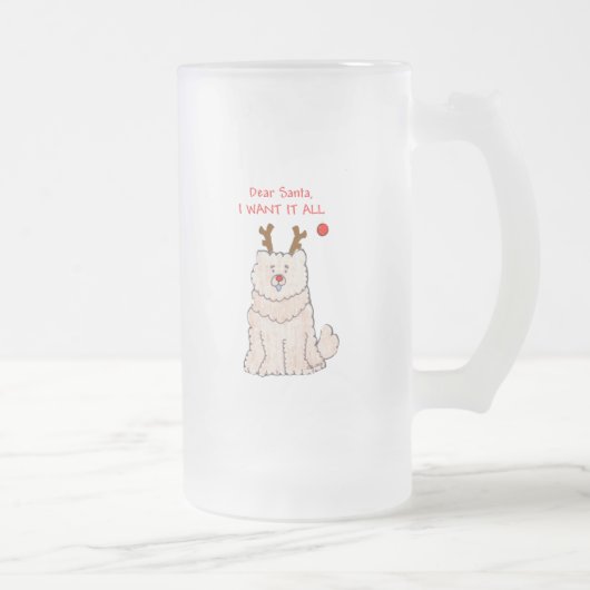 Chow-Chow liebe Sahnesankt Mattglas Bierglas (Rechts)