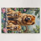 Chow Chow Lotusgarten Kunst Puzzle (Horizontal)