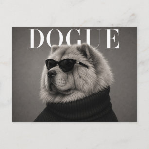 Chow Chow Luxus-Mode-Editorial Postkarte