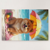 Chow Chow Luxus-Strandszene Puzzle (Horizontal)
