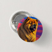 Chow-Chow-Malerei Button (Vorne & Hinten)