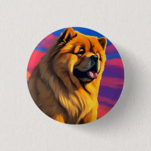 Chow-Chow-Malerei Button