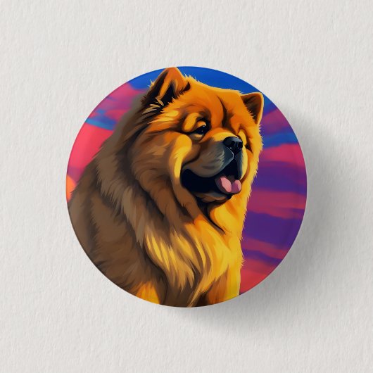 Chow-Chow-Malerei Button (Vorderseite)
