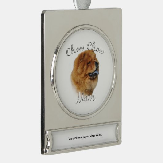 Chow Chow Mama Schlüsselanhänger Banner-Ornament Silber (Rechts)