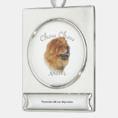 Chow Chow Mama Schlüsselanhänger Banner-Ornament Silber (Links)