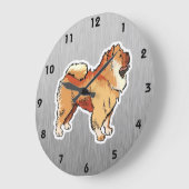 Chow Chow; Metallaussehen Große Wanduhr (Winkel)