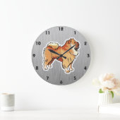 Chow Chow; Metallaussehen Große Wanduhr (Zuhause)