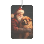 Chow Chow mit dem Weihnachtsmann Weihnachten Autolufterfrischer (Rückseite)
