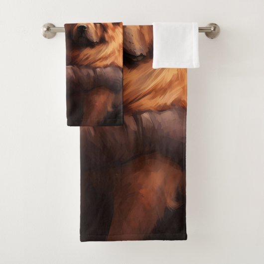 Chow Chow mit dem Weihnachtsmann Weihnachten Badhandtuch Set (Insitu)