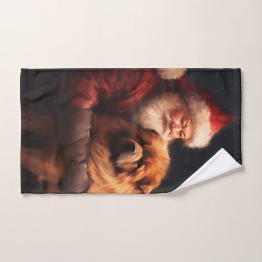 Chow Chow mit dem Weihnachtsmann Weihnachten Badhandtuch Set (Handtuch)