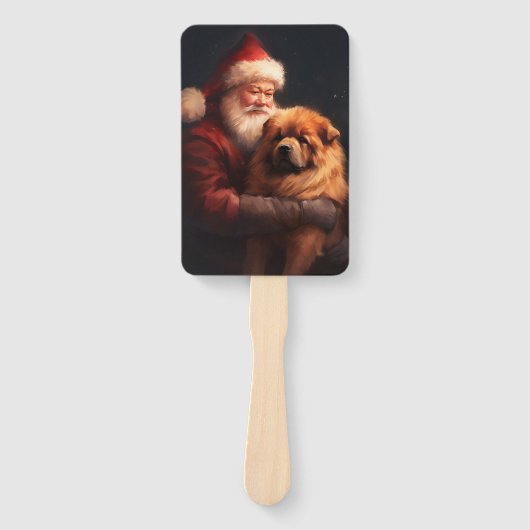 Chow Chow mit dem Weihnachtsmann Weihnachten Fächer (Vorderseite)