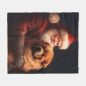 Chow Chow mit dem Weihnachtsmann Weihnachten Fleecedecke (Vorderseite (Horizontal))