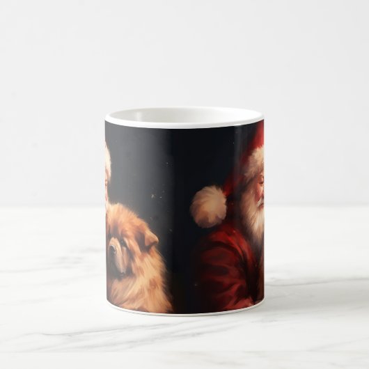 Chow Chow mit dem Weihnachtsmann Weihnachten Kaffeetasse (Mittel)