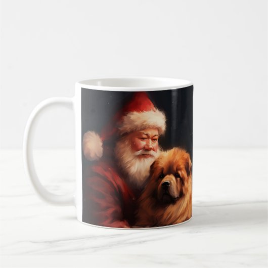 Chow Chow mit dem Weihnachtsmann Weihnachten Kaffeetasse (Links)