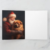 Chow Chow mit dem Weihnachtsmann Weihnachten Karte (Innenseite)