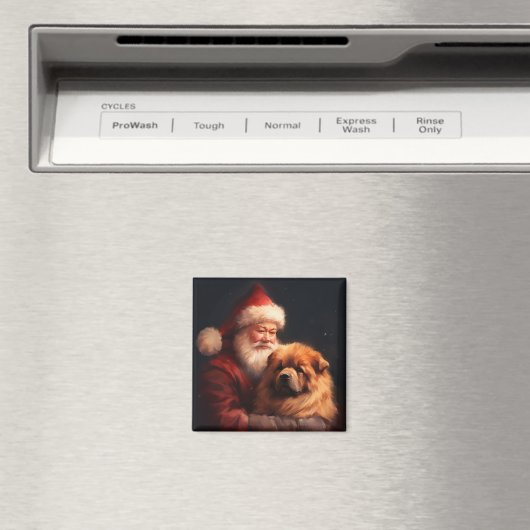 Chow Chow mit dem Weihnachtsmann Weihnachten Magnet (In Situ (Geschirrspüler))