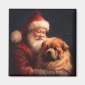 Chow Chow mit dem Weihnachtsmann Weihnachten Magnet (Vorne)