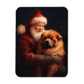 Chow Chow mit dem Weihnachtsmann Weihnachten Magnet (Vertikal)