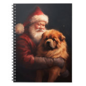 Chow Chow mit dem Weihnachtsmann Weihnachten Notizblock (Vorderseite)