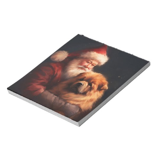 Chow Chow mit dem Weihnachtsmann Weihnachten Notizblock (Rotiert)