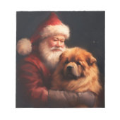 Chow Chow mit dem Weihnachtsmann Weihnachten Notizblock (Vorderseite)