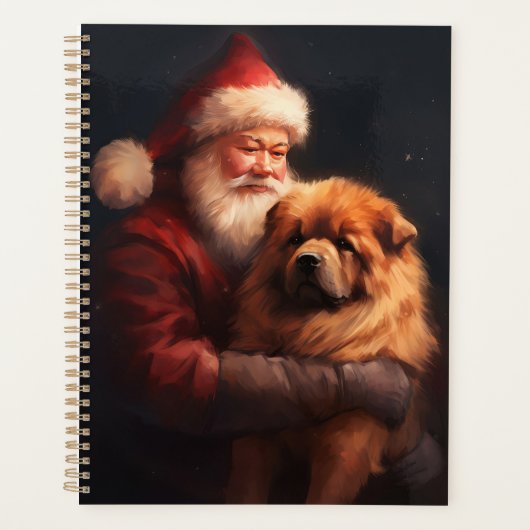 Chow Chow mit dem Weihnachtsmann Weihnachten Planer (Vorderseite)