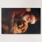Chow Chow mit dem Weihnachtsmann Weihnachten Puzzle (Horizontal)