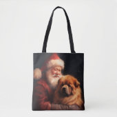 Chow Chow mit dem Weihnachtsmann Weihnachten Tasche (Vorderseite)