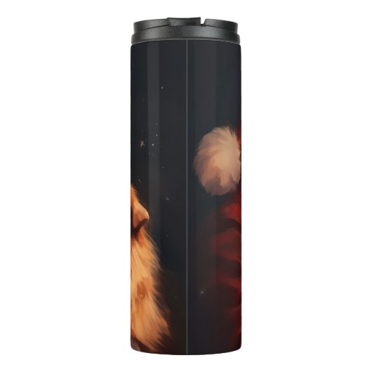 Chow Chow mit dem Weihnachtsmann Weihnachten Thermosbecher (Rückseite)