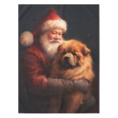 Chow Chow mit dem Weihnachtsmann Weihnachten Tischdecke (Vorderseite)