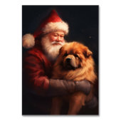 Chow Chow mit dem Weihnachtsmann Weihnachten Tischnummer (Vorderseite)
