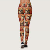 Chow Chow mit Herz-Rose Valentinstag Leggings (Rückseite)
