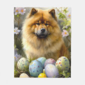 Chow Chow mit Ostereier Urlaub Fleecedecke (Vorderseite)