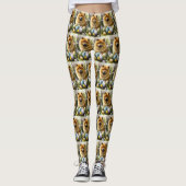 Chow Chow mit Ostereier Urlaub Leggings (Vorderseite)